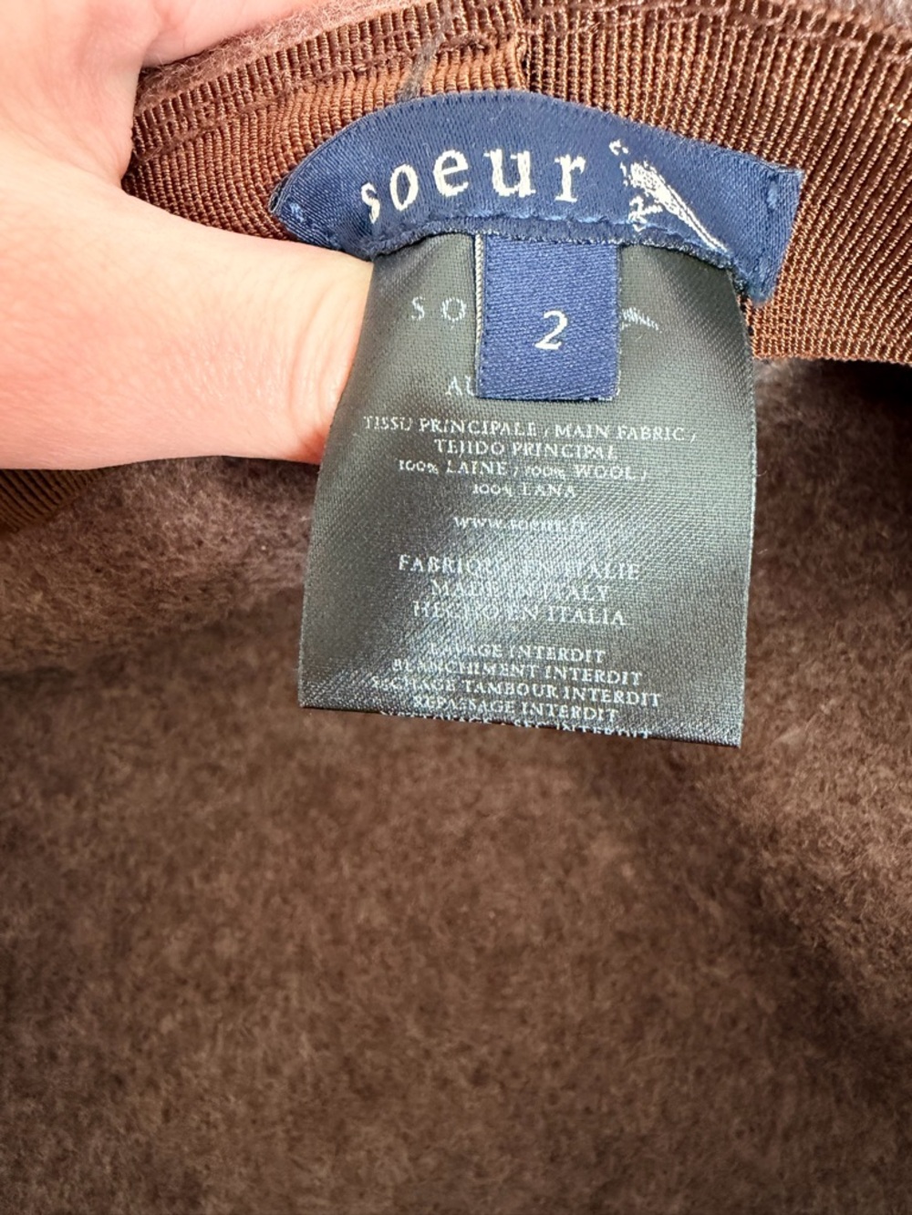Soeur 100% Wool Cloche Bucket Hat Made in Italy French Minimalist Size 2 France - Picture 8 of 12